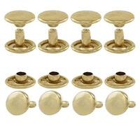 GETMORE Parts Rivetti vuoti a doppia testa, doppi rivetti, in acciaio, 2 pezzi, da 100 pezzi, oro, 7 mm