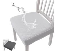 Getoverfinish Waterproof Jacquard Chair Covers, Benighty Jacquard Chair Seat Cover Set, Waterproof Stretch Removable Seat Slipcovers for Dining Chairs (A,1PC)
