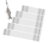 GETRICH Set da 100 pezzi in acciaio per pesca al luccio, 10/15/20/25/30 cm, con girelle e bottoni automatici