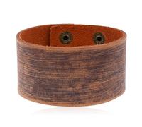 GETSTREE Bracciale in pelle punk retrò, bracciale regolabile da uomo e donna, braccialetti fatti a mano, regali for amici(Brown)