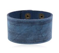 GETSTREE Bracciale in pelle punk retrò, bracciale regolabile da uomo e donna, braccialetti fatti a mano, regali for amici(Blue)