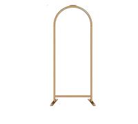 GETSTREE Supporto for fondale ad Arco, Supporto in Lega di Alluminio, Decorazioni in Metallo, Cornice in Oro e Argento, Fiori Artificiali, Decorazioni in Tessuto, Puntelli(Gold,H180x80cm)