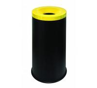 Gettacarte in acciaio inox Diametro 41x41xh 78 cm - L 90 in testa soffocante x evitare la propagazione del Fuoco Base in gomma antiscivolo, colore nero Giallo giallo