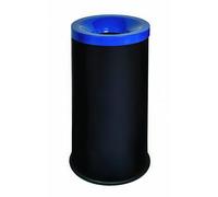 Gettacarte in acciaio inox Diametro 41x41xh 78 cm - L 90 in testa soffocante x evitare la propagazione del Fuoco Base in gomma antiscivolo, colore nero blu blu