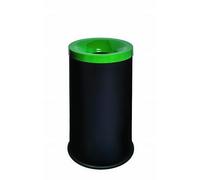 Gettacarte in acciaio inox Diametro 41x41xh 78 cm - L 90 in testa soffocante x evitare la propagazione del Fuoco Base in gomma antiscivolo, colore nero Verde verde