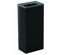 Gettacarte in acciaio inox Dimensioni 24x36xh 76 cm - L 60 contenitore mono-flusso antiscivolo, forma MInimalista colore nero-Grigio grigio