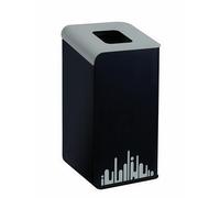 Gettacarte per la raccolta differenziata RUBIK EVO inox Dimensioni 41x45x h 80 cm - Peso 15 Kg- 80 LT con colore Nero-Grigio grigio