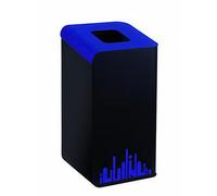 Gettacarte per la raccolta differenziata RUBIK EVO inox Dimensioni 41x45x h 80 cm - Peso 15 Kg- 80 LT con colore nero Nero-Blu blu