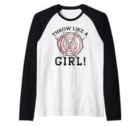 Gettare Come Una Ragazza! Axe Throwing è per Le Donne Divertente Meme Maglia con Maniche Raglan