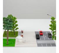 Gettimore 1/64 Scala Diorama Parcheggio Auto con Luci a LED, Strada e Alberi, Modello di Esposizione Scena Città per Collezionisti e Hobbisti, 30cm x 19cm