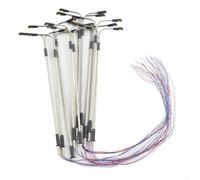 Gettimore 10pcs HO Scala Treno Lampade LED Street Light Modello Ferroviario Lampione Bianco 3V Doppia Testa 10cm Palo Metallo per Diorami