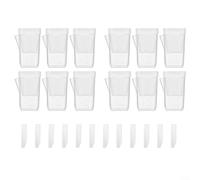 Gettimore 12 vasi quadrati autoirriganti trasparenti per design a doppio strato e ricarica laterale per interni per mini piante, in plastica semitrasparente, con etichette per piante (di piccole