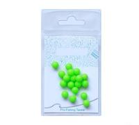 Gettimore 20-200 perline fluorescenti in silicone da pesca, 4/5,5/6/8 mm, attrattore luminoso per pesca in mare, rig, corpi con amo e esche (verde) (8 mm20 pezzi)