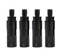 Gettimore 4 adattatori per allarme morso per pesca alla carpa, connettori rapidi da 3/8 fili, in lega di alluminio, colore nero