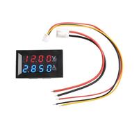 Gettimore 4-Bit DC 0-100V 0-10A per Doppio Voltmetro Digitale e Amperometro con Blu/per Display LED Rosso, Shunt incorporato, Precisione 0,08%, 48x29x20mm