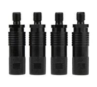 Gettimore 4 connettori di allarme da pesca per canne da carpa, adattatore filettato da 3/8 con sgancio rapido in lega di alluminio, nero