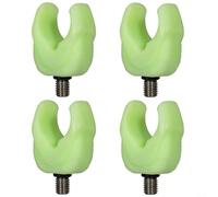 Gettimore 4 teste di supporto per canna da pesca in silicone con pinza antiscivolo a forma di U, per porta canne da pesca, verde militare, verde luminoso (verde luminoso)