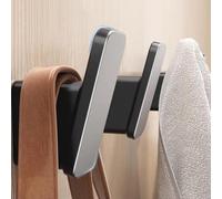 Gettimore 4 x ganci da parete moderni, montaggio a vite o auto | 4 ganci da parete in alluminio bianco spaziale cappotti, 4 ganci da parete in alluminio grigio spaziale per bagno