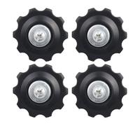 Gettimore 4Pcs 10T Per Bicicletta Ruota Guida Posteriore 6-7 Velocità Mtb Per Bicicletta Deragliatore Posteriore Guida Ruota Per Strumenti di Riparazione Bici Parti del Rullo Puleggia Nera