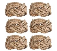 Gettimore 6 portatovaglioli in rattan rustico, fatti a mano, decorazione da tavolo marrone per matrimoni in stile fattoria, cene, feste o uso quotidiano, portatovaglioli rotondi riutilizzabili per D