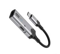 Gettimore Adattatore per cuffie da USB-C a 3,5 mm, ricarica rapida Pdqc da 60 W e indicatore LED per smartphone e laptop di tipo C (tipo C + Type-C)