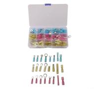 Gettimore Assortimento di connettori elettrici a crimpare per AWG 12-10/16-14/22-16, connettori termorestringenti con terminali a forcella ad anello