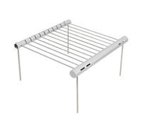 Gettimore Barbecue portatile da campeggio, pieghevole, in acciaio inox, a carbonella, per picnic, 30 x 27,5 x 21,5 cm, non piegato, 460 g, argento