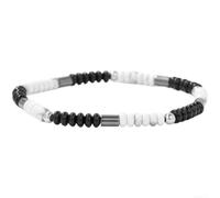 Gettimore Bracciale elastico in pietra naturale, 19 cm, per zebra diaspro naturale