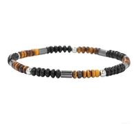 Gettimore Bracciale elastico in pietra naturale, 19 cm, per zebra diaspro naturale