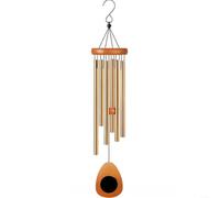 Gettimore Campanelli a vento in alluminio per esterni, 65,5 cm, design a forma di cuore per patio, balcone, simpatia per la perdita (32 lacrima dorata)