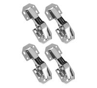 Gettimore Cerniera a scomparsa per armadietto, confezione da 2, in acciaio inox, con chiusura ammortizzata, per sovrapposizione a metà sovrapposizione, 112,5 x 43 mm, argento