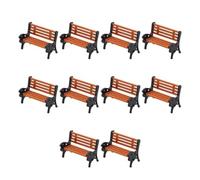 Gettimore Confezione da 10 panchine da parco in miniatura per HO OO per layout ferroviari in scala, realistiche, 1:75, 1:100, 1:200, accessori per paesaggi da giardino