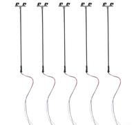 Gettimore Confezione da 5 luci ferroviarie OO Gauge con doppia lampada LED bianca, scala 1:76, altezza 12 cm, layout treno alimentato da 3 V o giardino in miniatura