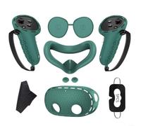 Gettimore Confezione da 7 pellicole protettive in silicone per cuffie e controller Meta 3S VR, custodie protettive integrali, custodia morbida antigraffio in colori assortiti (verde inchiostro)