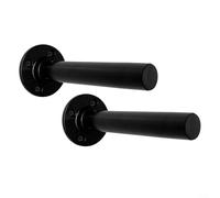 Gettimore Coppia di supporti per pesi da parete, per bilancieri in acciaio resistente, con asta da 210 mm, per casa, garage, palestra, nero