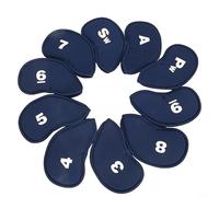 Gettimore Copritesta per mazze da golf, confezione da 11 protezioni in neoprene per putter con numeri trasparenti a sgancio rapido per 3-LW (blu)