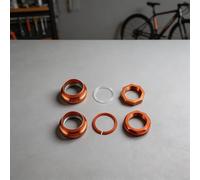 Gettimore Cuffia esterna pieghevole per bici con filettatura da 34-34 mm, doppi cuscinetti in lega di alluminio, compatibile con Brompton per serie A//P (arancione)