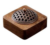 Gettimore Diffusore Zen dell'aroma del bruciatore di incenso della noce con il coperchio per stile cinese della decorazione domestica