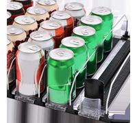 Gettimore Distributore per lattine da frigorifero, con meccanismo a sfera, 31 x 8 cm, in ABS nero