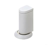 Gettimore Fermaporta magnetico a scomparsa, montaggio a pavimento, resistente al vento, con fissaggio adesivo e a vite, sicuro per porta soggiorno, corridoio, nero opaco (bianco)