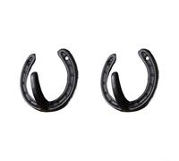 Gettimore Gancio da parete in ghisa a ferro di cavallo, per giacche, cappelli, stile rustico, vintage, resistente, decorativo per casa, giardino, parete (2 pezzi)