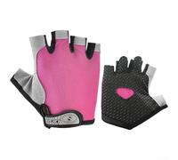 Gettimore Guanti mezze dita in rete traspirante per pattinaggio | Rete elastica a farfalla, ventilazione superiore, assorbimento dell'umidità, comfort prolungato, nero o rosa