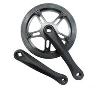 Gettimore Guarnitura per bicicletta pieghevole a velocità singola da 170 mm, 40-52 denti, con foro quadrato, guarnitura in lega nera, con protezione catena (44T)