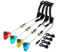 Gettimore Indicatori di allarme per la pesca alla carpa, con flash LED, staffa rigida per canna da pesca, connettore a cambio rapido per pesca notturna, blu (giallo)