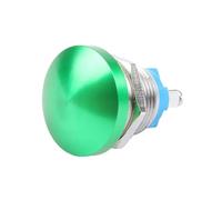 Gettimore Interruttore a pulsante a fungo in metallo, 19 mm, 1 NO, momentaneo, autoresettante, impermeabile, IP65 IK09, con terminale a vite per controllo industriale, verde