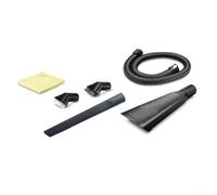 Gettimore Karcher - Set per la pulizia degli interni dell'auto con tubo di prolunga da 1,5 m, bocchetta a lancia, spazzole morbide e dure, panno in microfibra per aspirapolvere a secco e bagnato