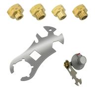 Gettimore Kit adattatore bombola gas con chiave, per acciaio inox e rame per GPL, set di connettori per campeggio, roulotte, camper e barca in Europa