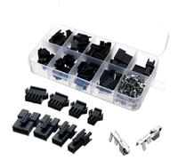 Gettimore Kit assortito di connettori per cavi JST da 2,54 mm, 200 pezzi SM 2-5 pin maschio femmina e set di terminali con scatola di plastica per riparazione auto RC