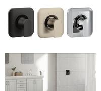 Gettimore Kit di finiture doccia per valvole 2510/2520/2570, rosetta in metallo nero opaco con maniglia a leva e indicatore di temperatura rosso-blu, solo finiture