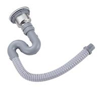 Gettimore Kit di scarico per lavello da cucina, in acciaio inox 304, con sifone a S, tubo di scarico da 45 mm, facile da pulire e installare